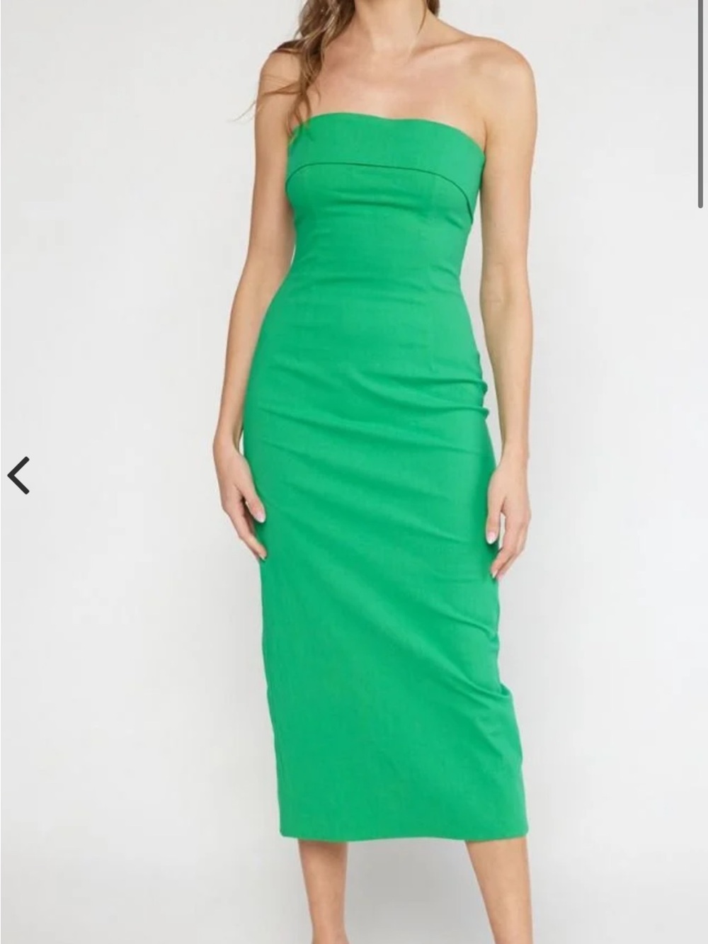 Entro Green Foldover Strapless Maxi Dress Size Small
